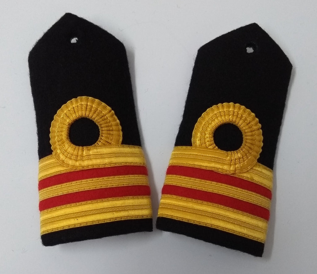RN Shoulder Boards Genuine Royal Navy Lieutenant Commander White Leather Backed