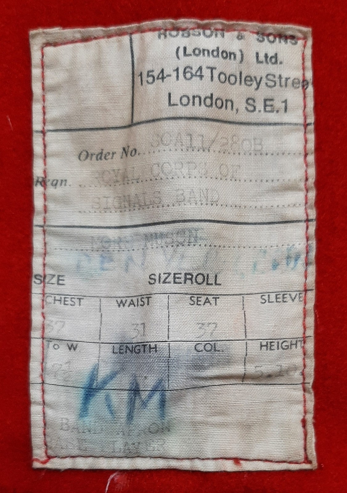 Vintage Army Apron Old Pattern British Royal Corps of Signals Band Base Layer