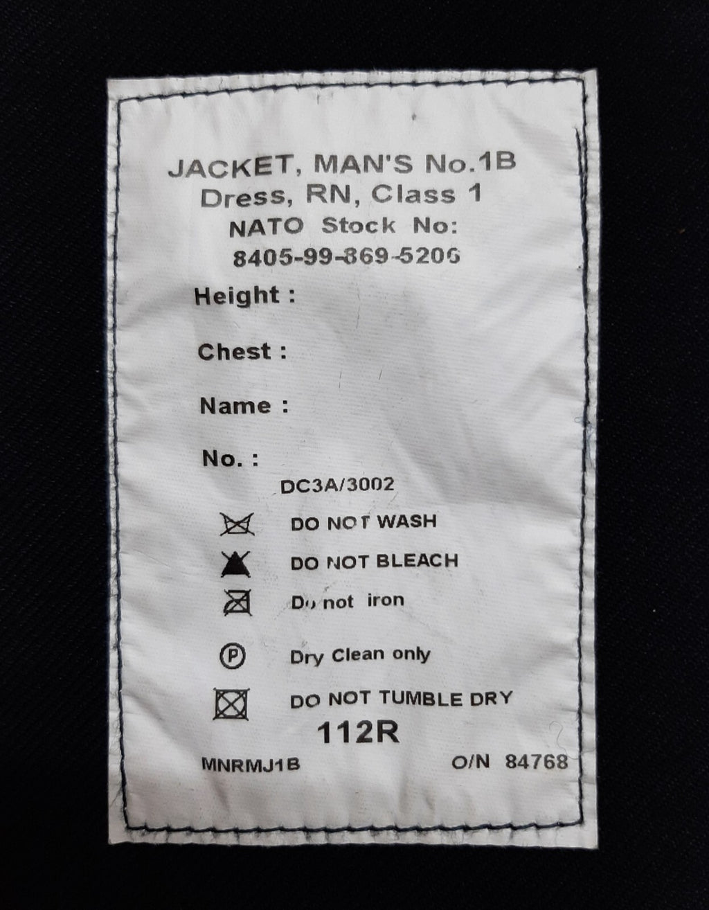 Royal Navy No1B RN Jacket CPO Mans British Naval Chief Petty Blazer 6 Buttons 112cm Reg