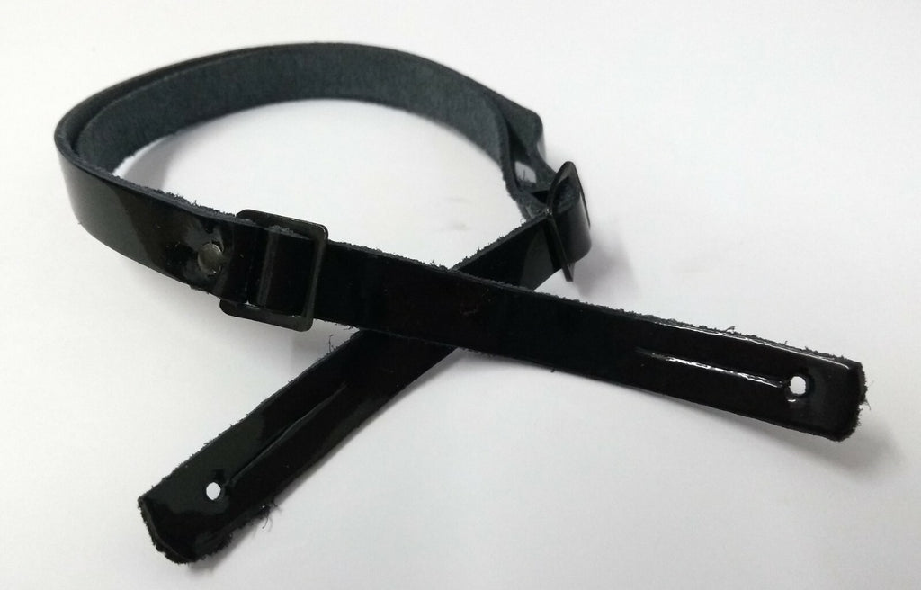 Genuine Issue Black Patent Leather Dress Hat 3/8" Chin Strap