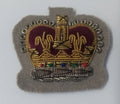 Genuine Vintage British Braided QC WO Crown on Grey Felt