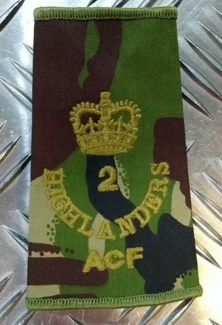 Woodland DPM Camo 2nd Highlanders ACF Rank Slides Assorted - NEW