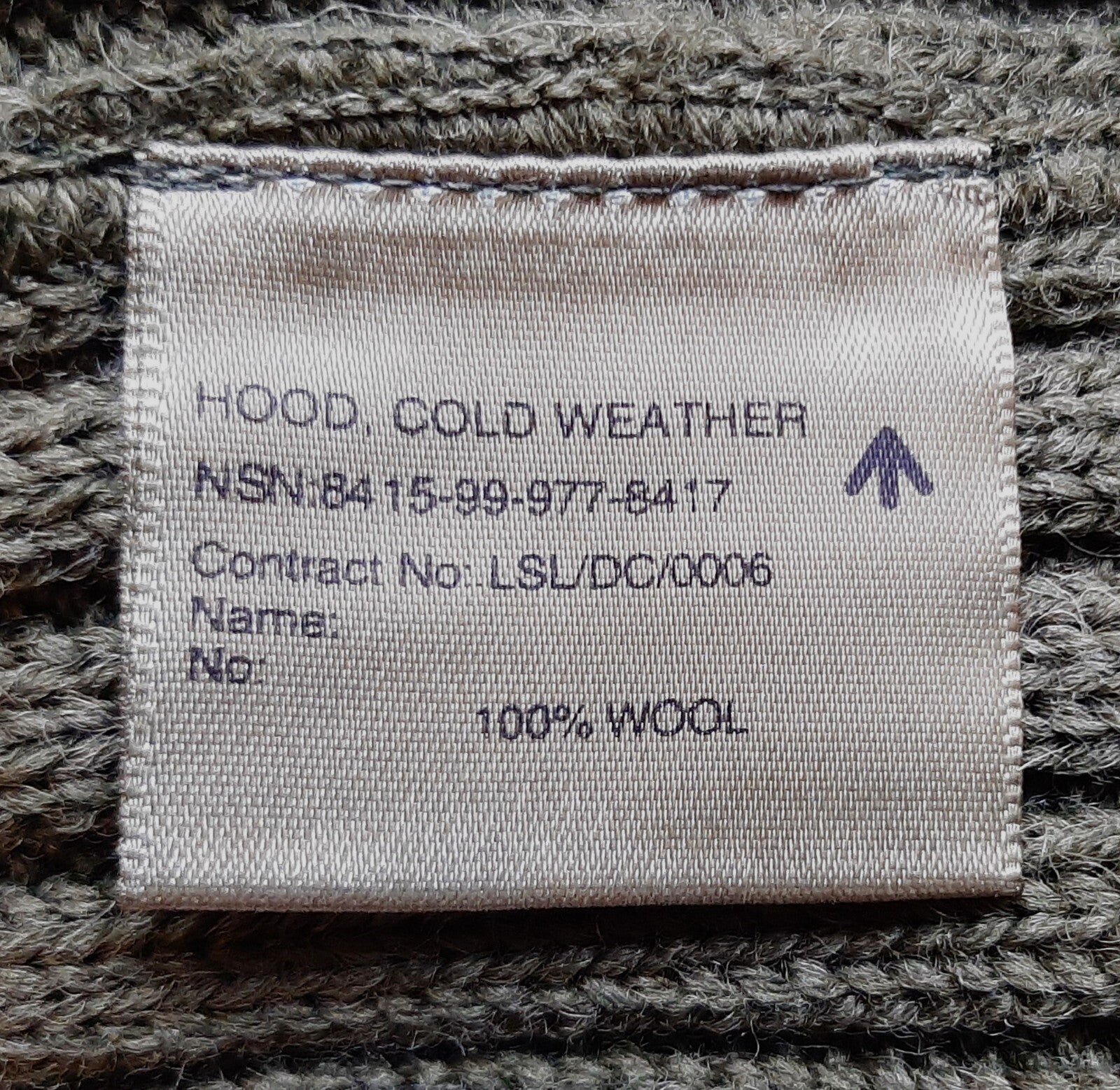 Army Commando Balaclava British Hood Cold Weather 100% Ribbed Wool Green Bala