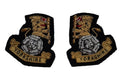 Yorkshire Collar Badges Hand Embroidered Yorks Insignia on Black Felt 1 Pair