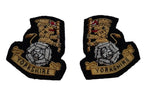 Yorkshire Collar Badges Hand Embroidered Yorks Insignia on Black Felt 1 Pair