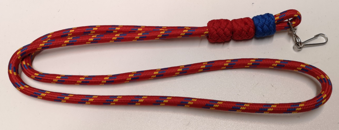 Blue Red Yellow 3 Knots Decorative Ceremonial Lanyard with Clip