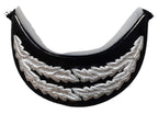 Officers Patent Peak British Forces Two Row Silver Braid Oak Leaf Sprig Garnish