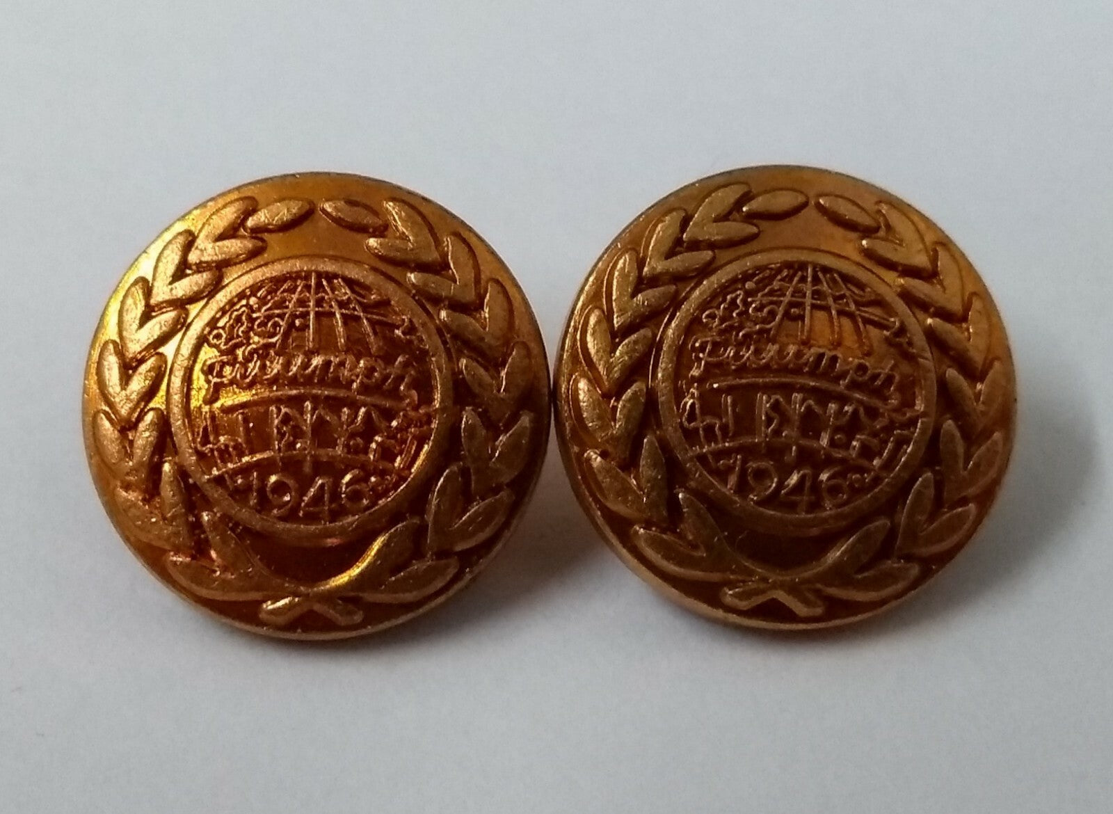 Genuine Vintage Classic British Triumph Car Company 1946 Buttons 1 Pair ASBT133