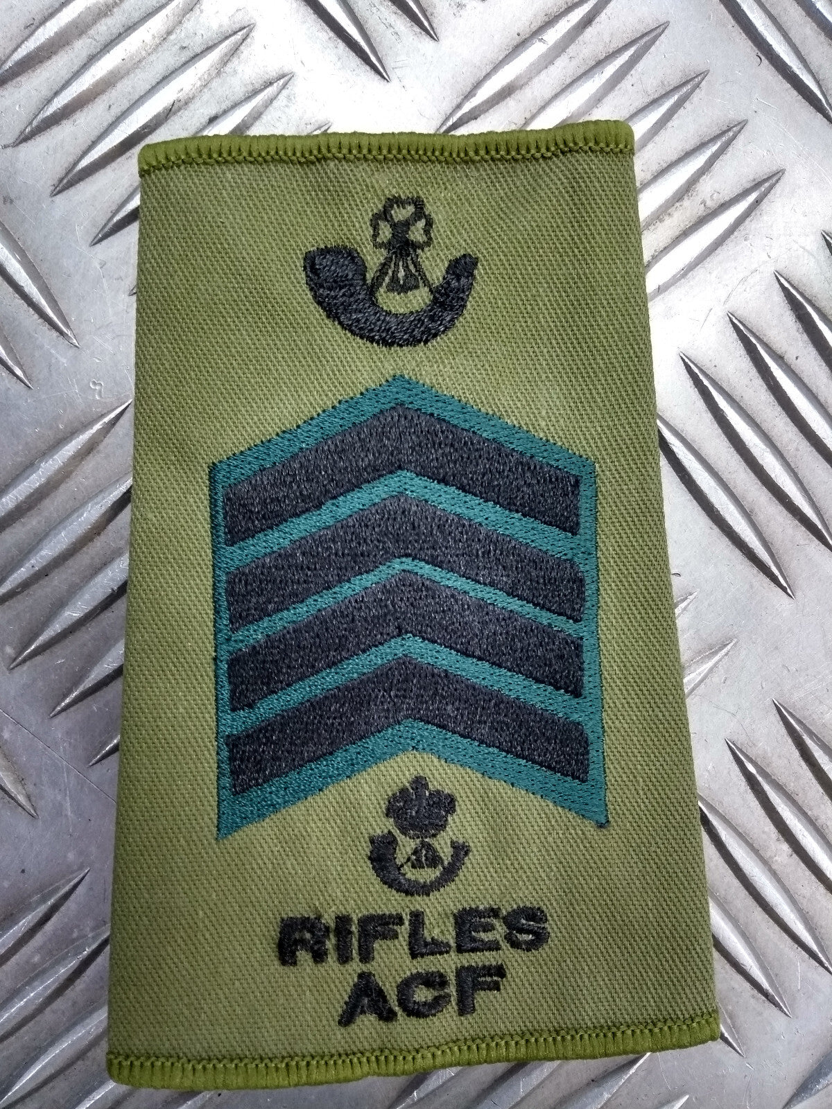 Rifles ACF OD Green Rank Slides Genuine British Army - NEW