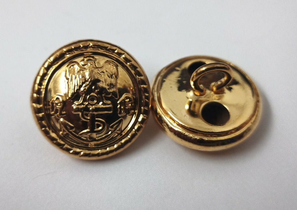 Genuine Issue Navy Eagle and Anchor Insignia Ring Back Buttons X2 NEW