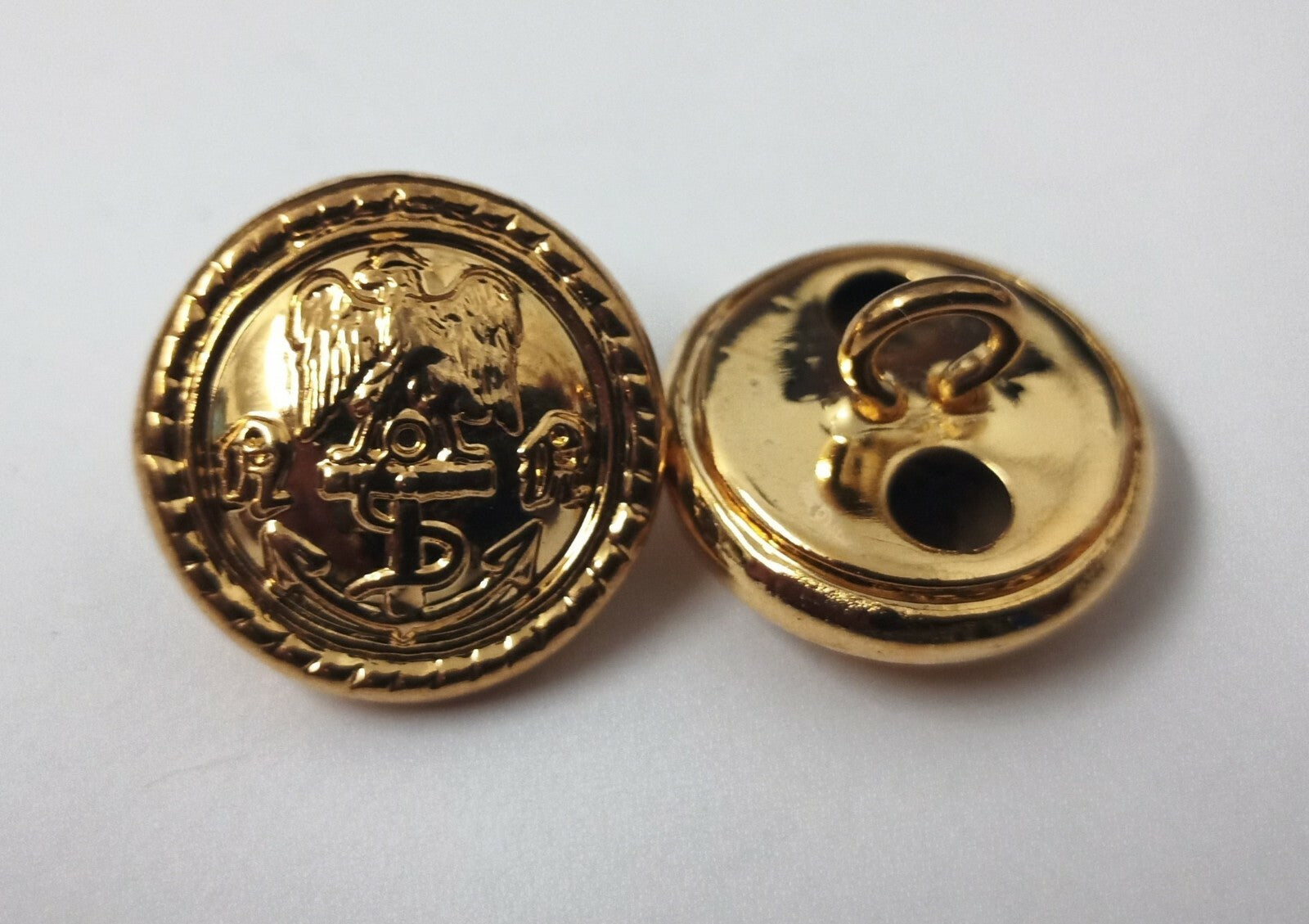 Genuine Issue Navy Eagle and Anchor Insignia Ring Back Buttons X2 NEW