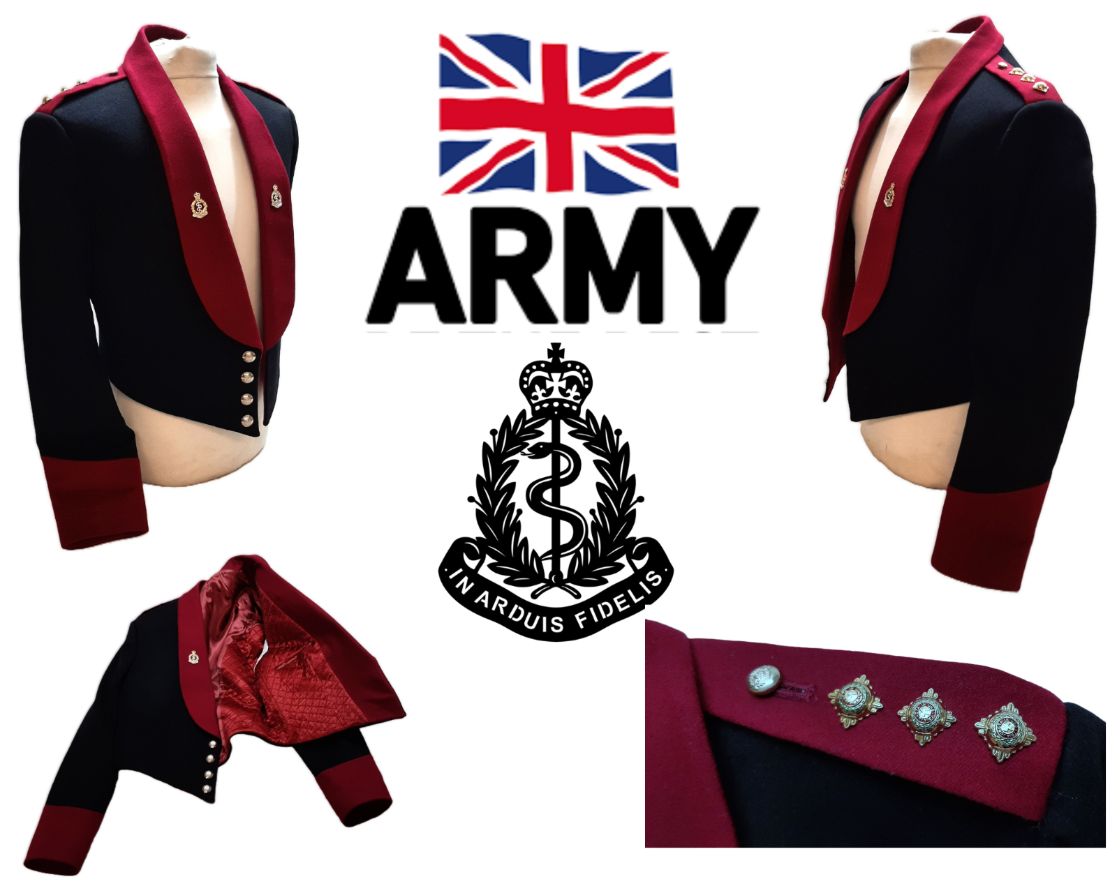British Army RAMC Mess Jacket Ofc Cap Shoulder Rank