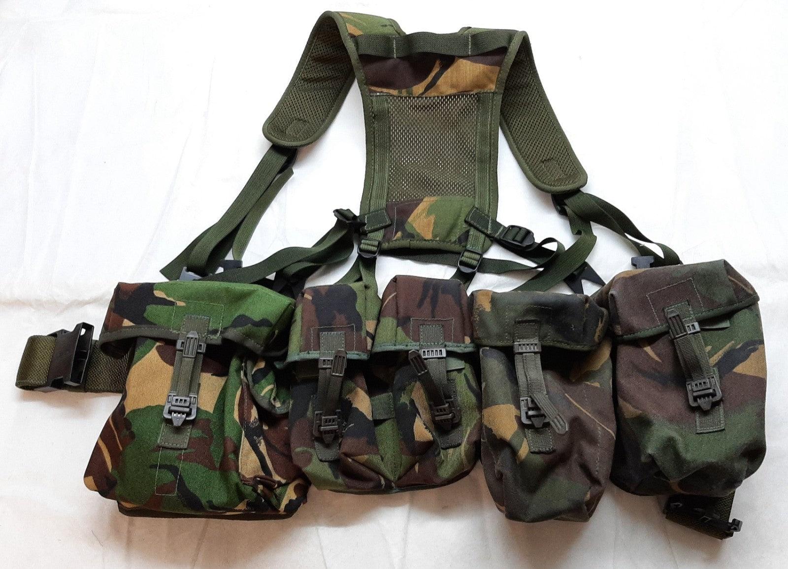 Airborne Army Webbing British DPM Camo Assault Belt Yoke & Assorted Pouches (M)