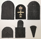 Royal Navy Qualification Cloth Patches Gold/Red on Black set of 7
