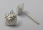 Rank Pips 3/8" Dead Silver Officers Bath Stars Wire Fitment x 2 NEW
