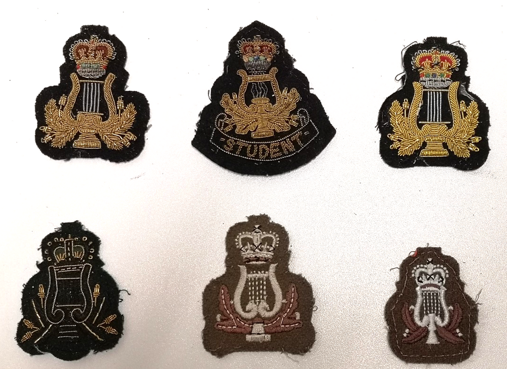 Crown & Lyre British Forces Musician & Bandsman Embroidered Patches joblot of 6