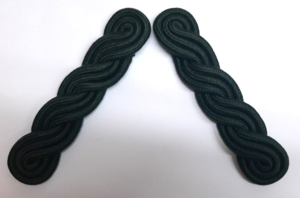WO Shoulder Cords 3 Ply British Royal Irish / Rifle Green Army Dress Cord