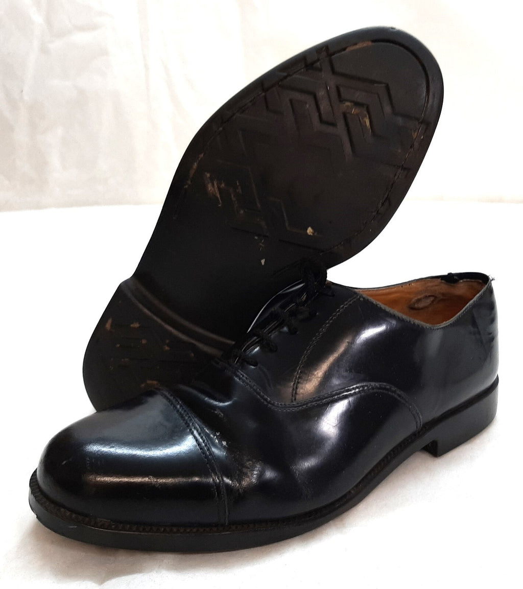 Service Shoes Black Leather British Army Pattern DMS Sole Toe Cap Section USED