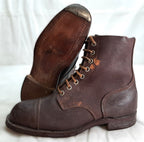 Vintage Army Boots Brown Leather WW2 Pattern Dated 1945 Heel & Toe Plates EU 47