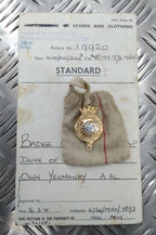 Genuine Vintage British Army Inspectorate of Stores Metal Badge Sample Card 1971