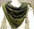 100% Cotton Shemagh / Arab Scarf / Pashmina / Wrap / Sarong. Green & Black - NEW