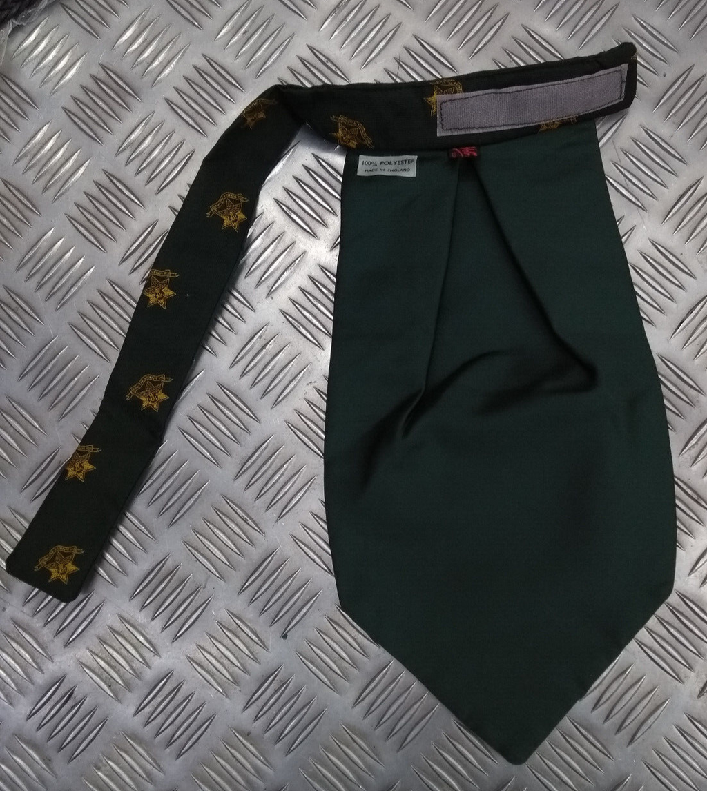 Green Polyester Cravat with The Barbados Regiment Motif - NEW