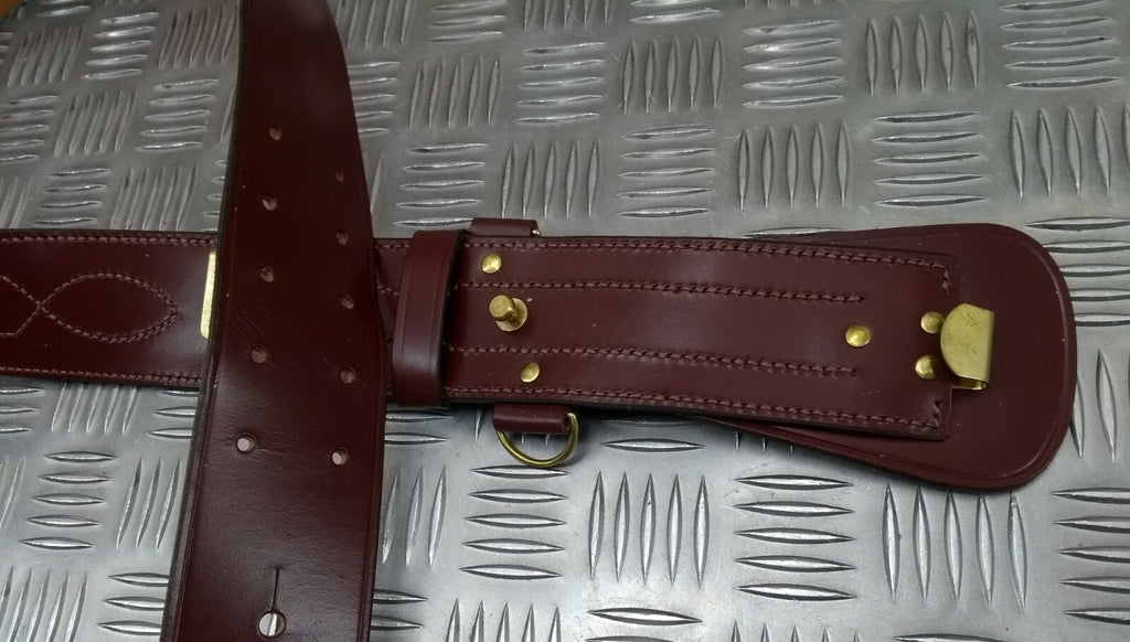 Sam Browne Belt No Buckle No Cross Straps UK Made Brown Leather 40"