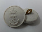 Genuine Vintage British Royal Navy RN White Kings Crown Naval Dress Buttons