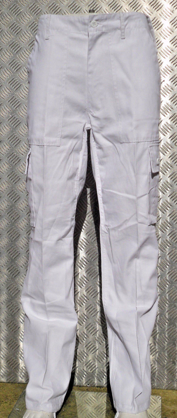 White Military Style Combat Cargo / Utility / Field Trousers - All Sizes - NEW