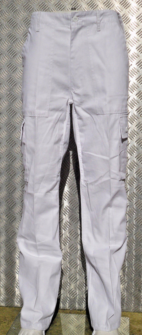 White Military Style Combat Cargo / Utility / Field Trousers - All Sizes - NEW