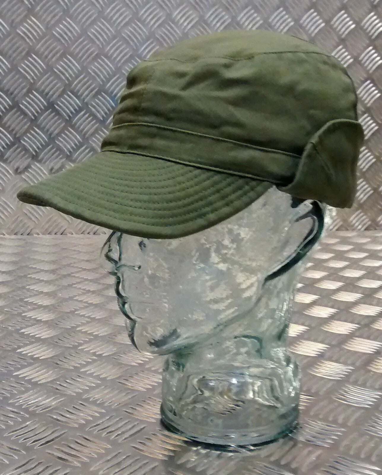 Swedish Army Green M59 Combat Fatigue Baseball Cap Hat with White Officers Badge