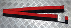 Two Tone Stable Belt Red & Black 62mm With Chrome Plate Buckle No 44"