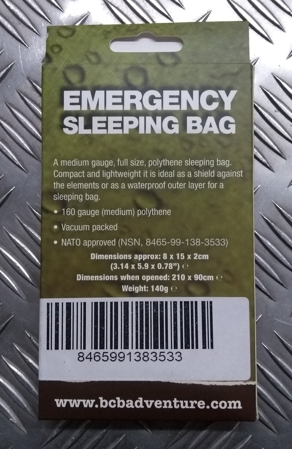 Emergency Sleeping BCB Army NSN Vacuum Sealed 140G Size 210 x 90cm NEW