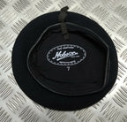 Hobson Beret Made In England Navy 100% With Wool Leather Rim Band 56cm