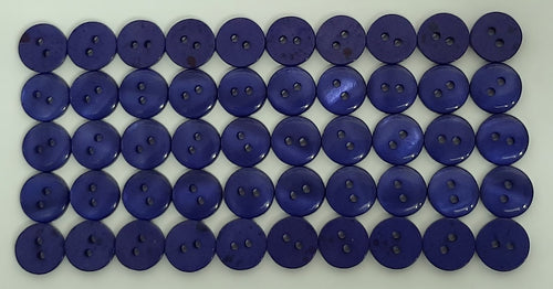 50 Vintage Buttons 2 Hole Shirt / Shank Anchors Pearlesque Mid Blue 11.4mm NOS