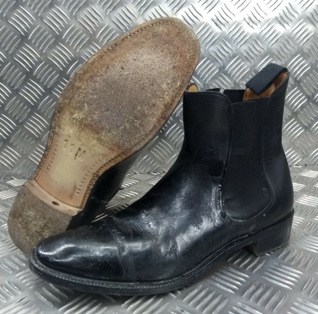 Genuine British Officers Chelsea Boots Black Leather Ceremonial Faulty
