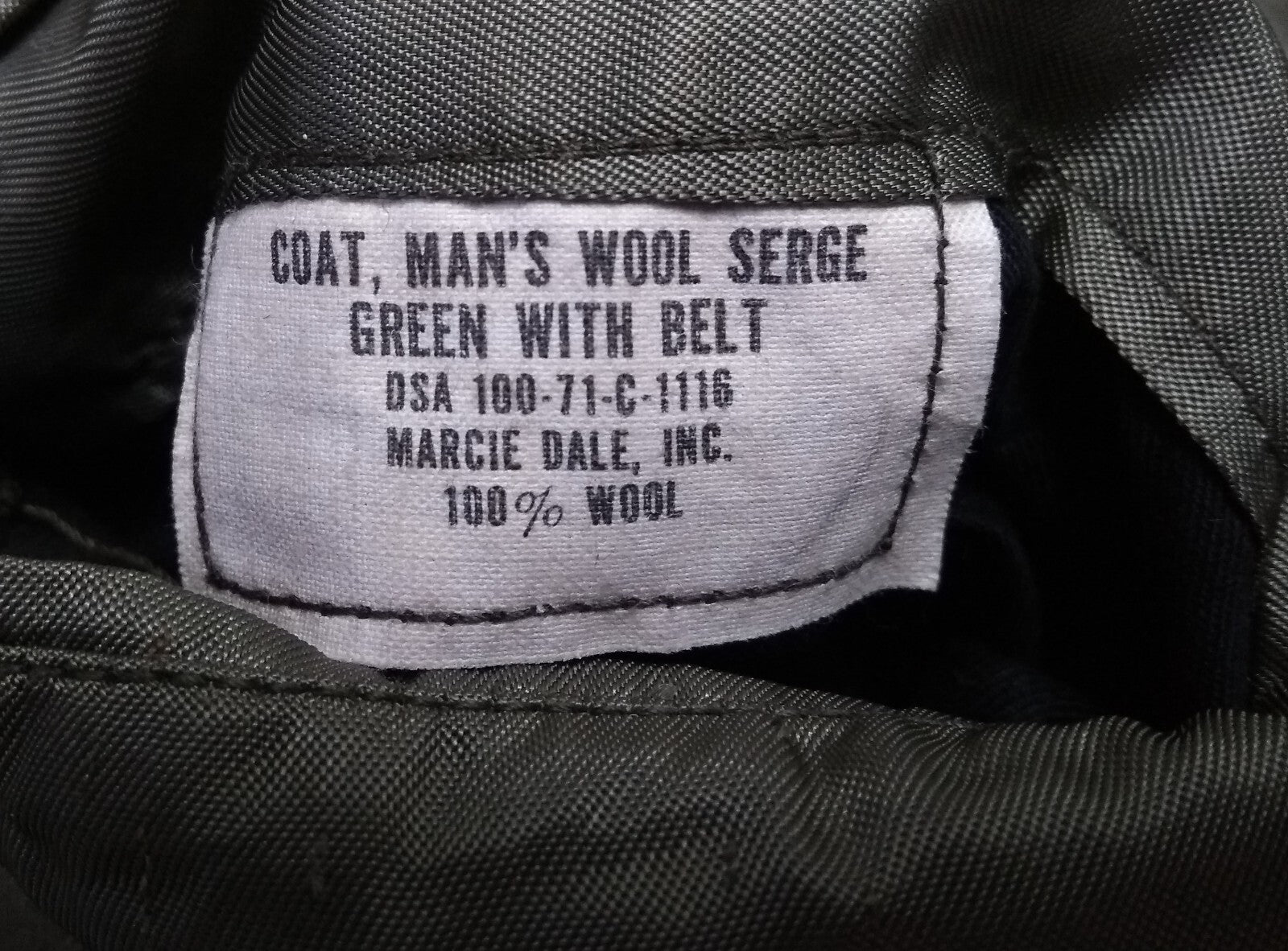 Vintage US MC Jacket Wool Serge United States Marine Green Tunic No Belt