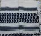 100% Cotton Shemagh / Arab Scarf / Pashmina / Wrap / Sarong Black on White - NEW