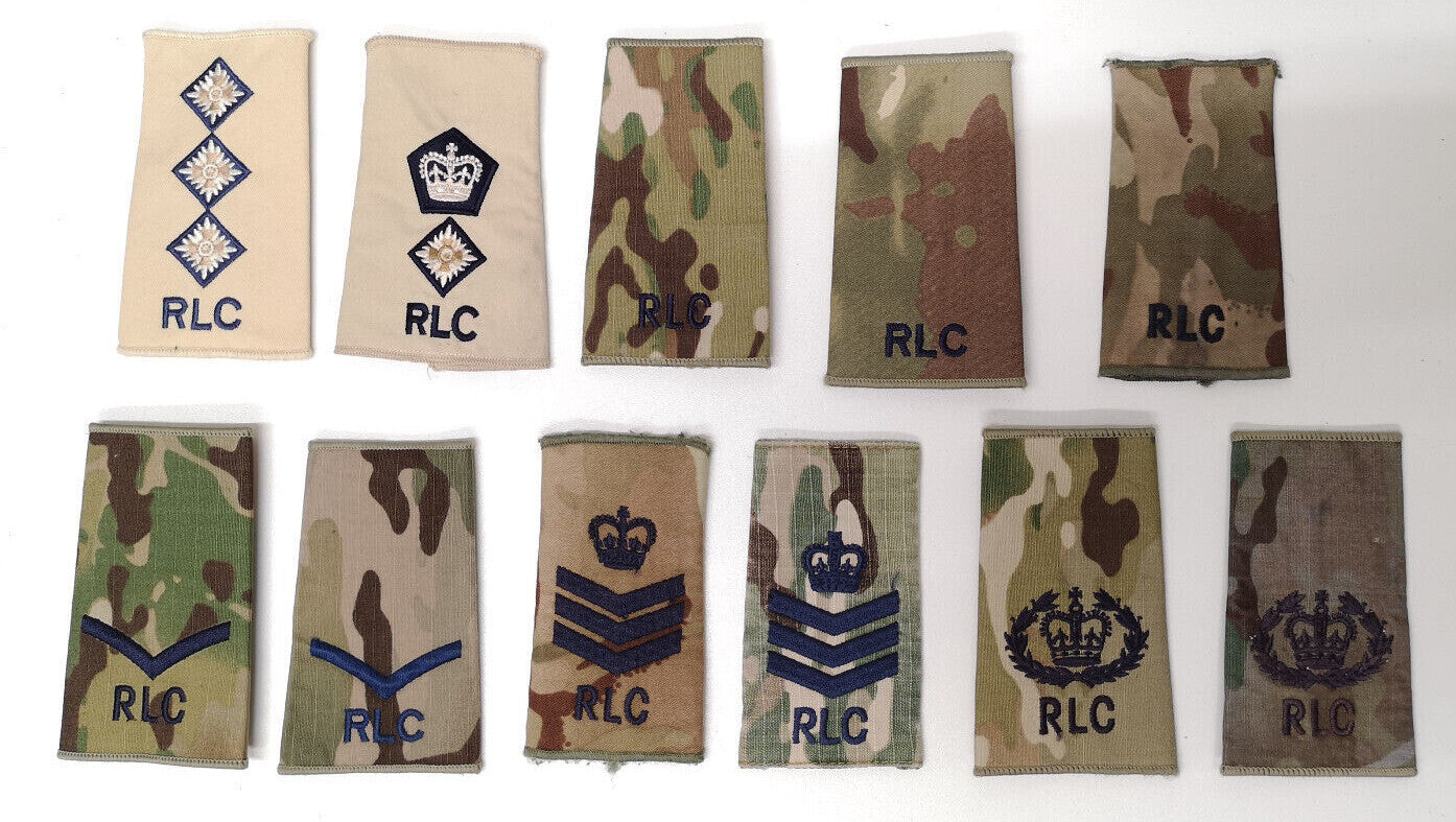 Royal Logistic Corps RLC Rank Slide Various Ranks & Camo Genuine British Army