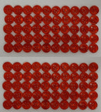 Buttons 100 Vintage 4 Hole Shirt / Shank Anchors Pearlesque Red 9.8mm NOS