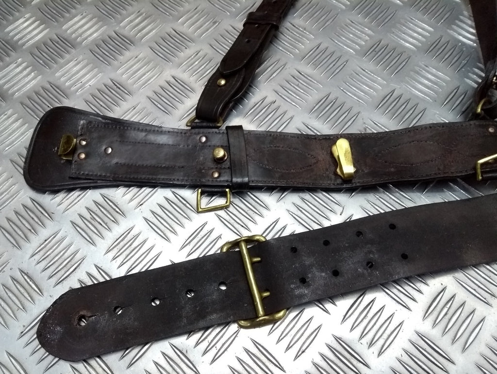 Sam Browne Brown Leather Belt & Shoulder Strap British Issue Dress