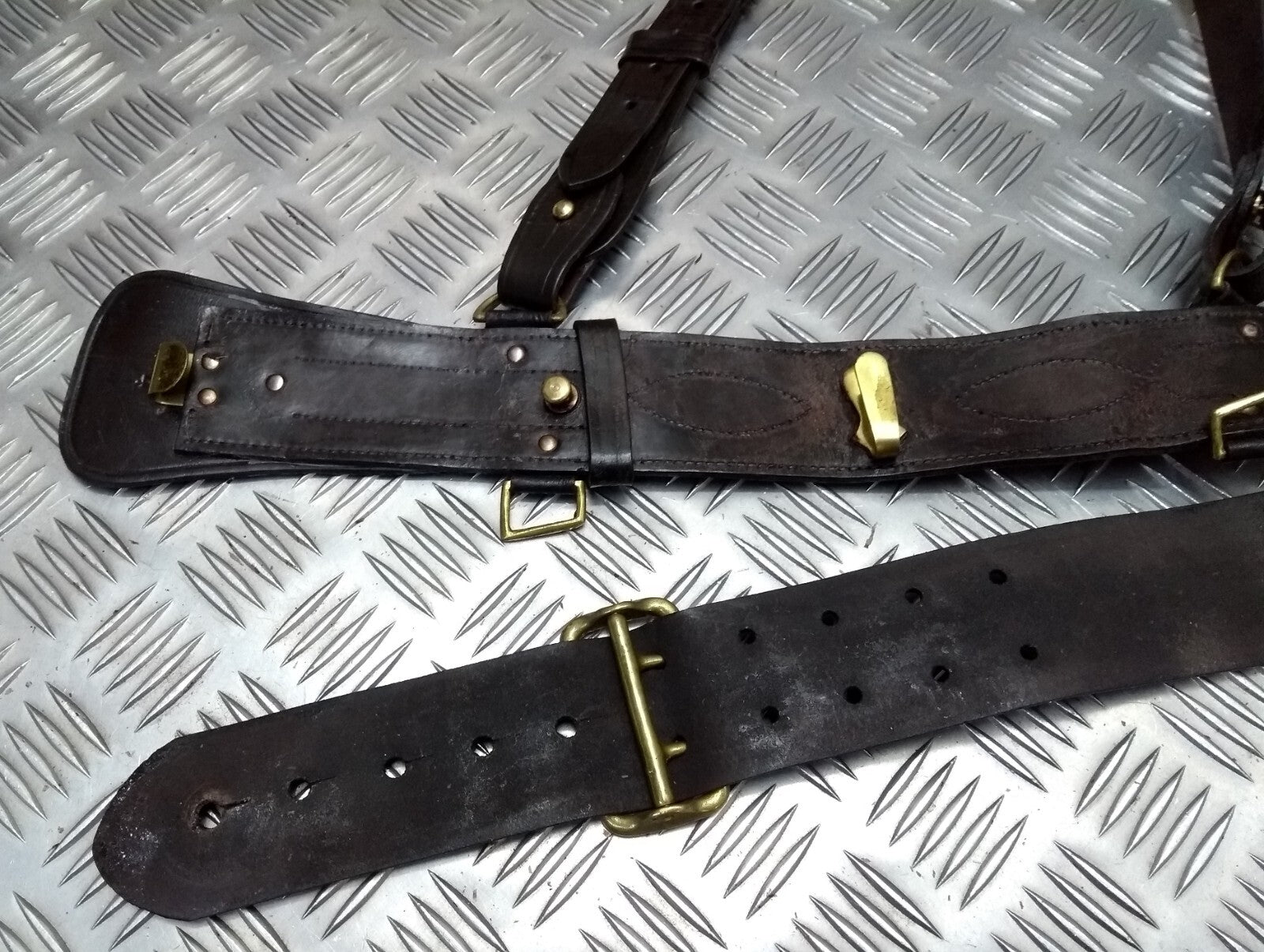 Sam Browne Brown Leather Belt & Shoulder Strap British Issue Dress