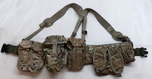 Airborne Army Webbing British MTP Camo Assault Belt Yoke & Assorted Pouches (6)