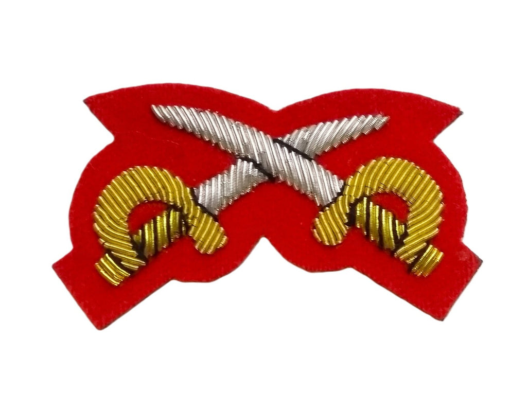 Mess Kit Badge PtI Cross Swords on Red British Hand Embroidered Para Arm Patch