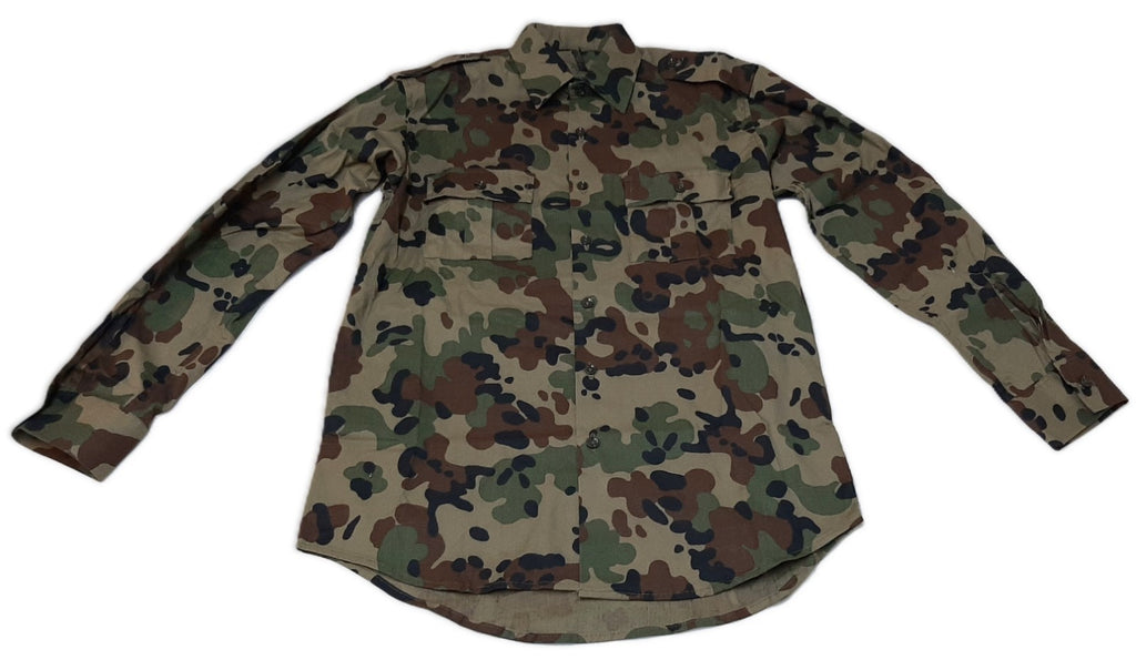 Combat Shirt 90s Camo Long Sleeve with Sleeve Loops for Folding up Collar 38cm