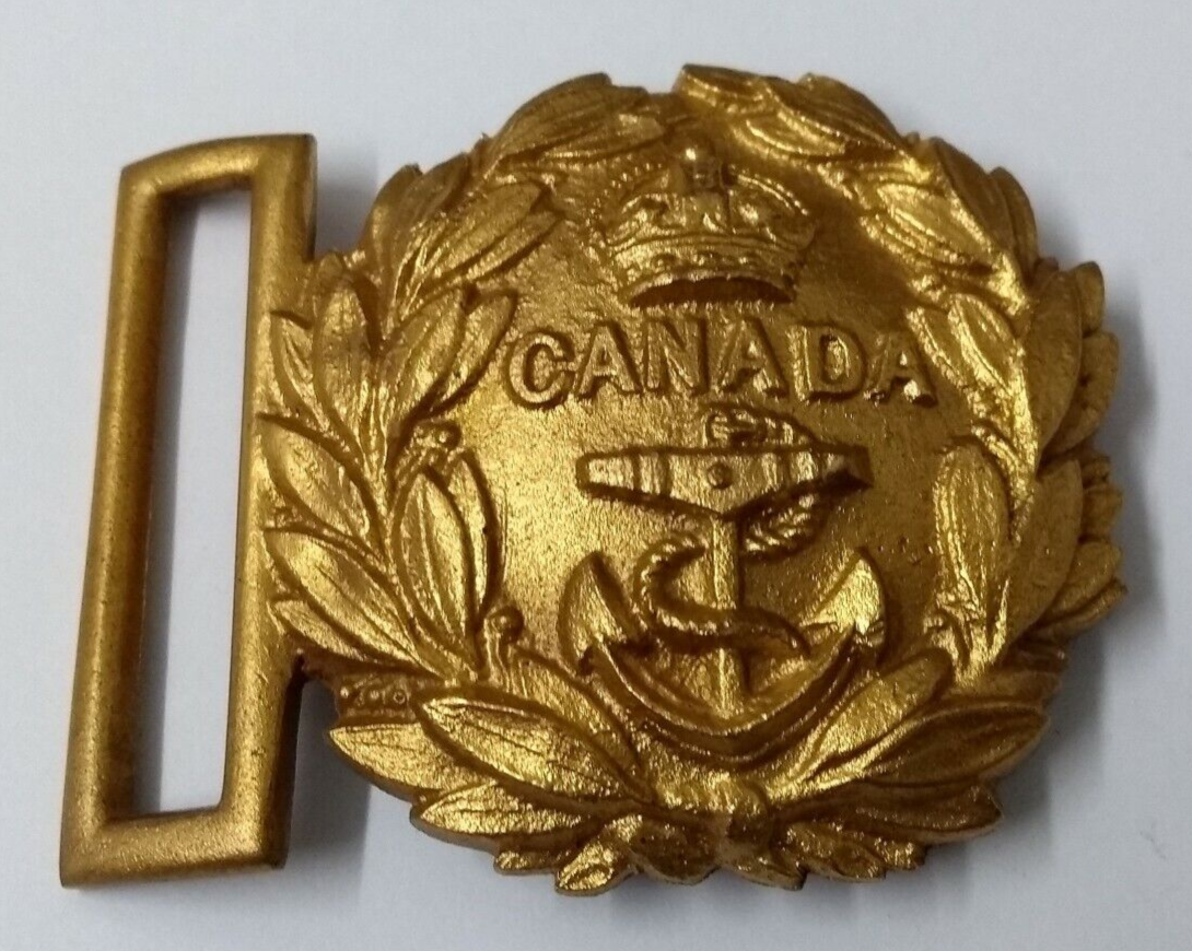 Genuine Vintage Canadian Naval Kings Crown Ceremonial Belt Buckle