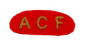 Mess Kit Badge ACF British Army Red Felt Hand Embroidered Shoulder Title Patch