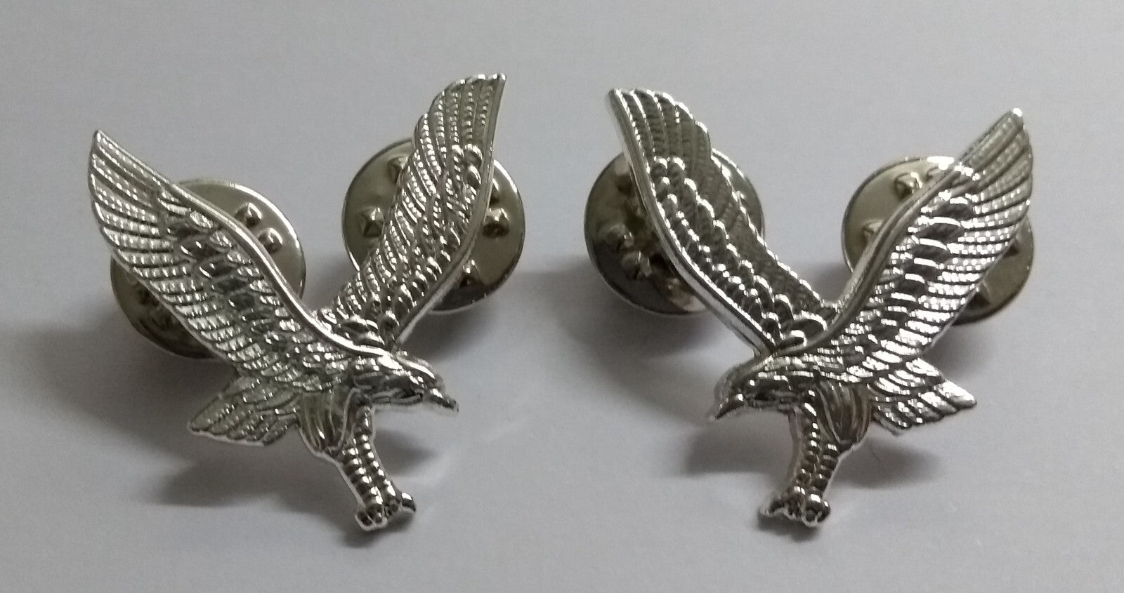 AAC Collar Dogs Army Air Corps Swooping Eagle Metal Badges Snap Pin