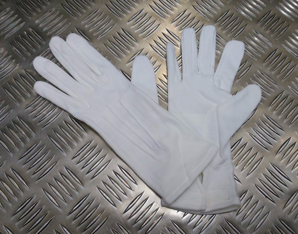 White 3 Dart Cotton Parade Ceremonial Gloves Genuine British All Sizes