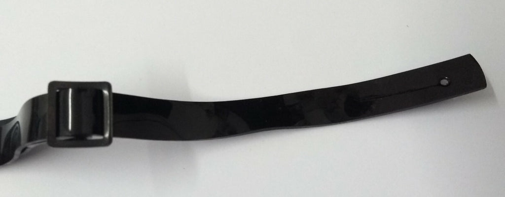 Chinstrap Black 3/8" Adjustable Metal Buckle Mil-Spec Hi Sheen For Dress Hats